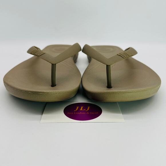 FitFlop Men's IQushion Ergonomic Thong Flip Flop Sandals Timberwolf Size 13 - Picture 3 of 12